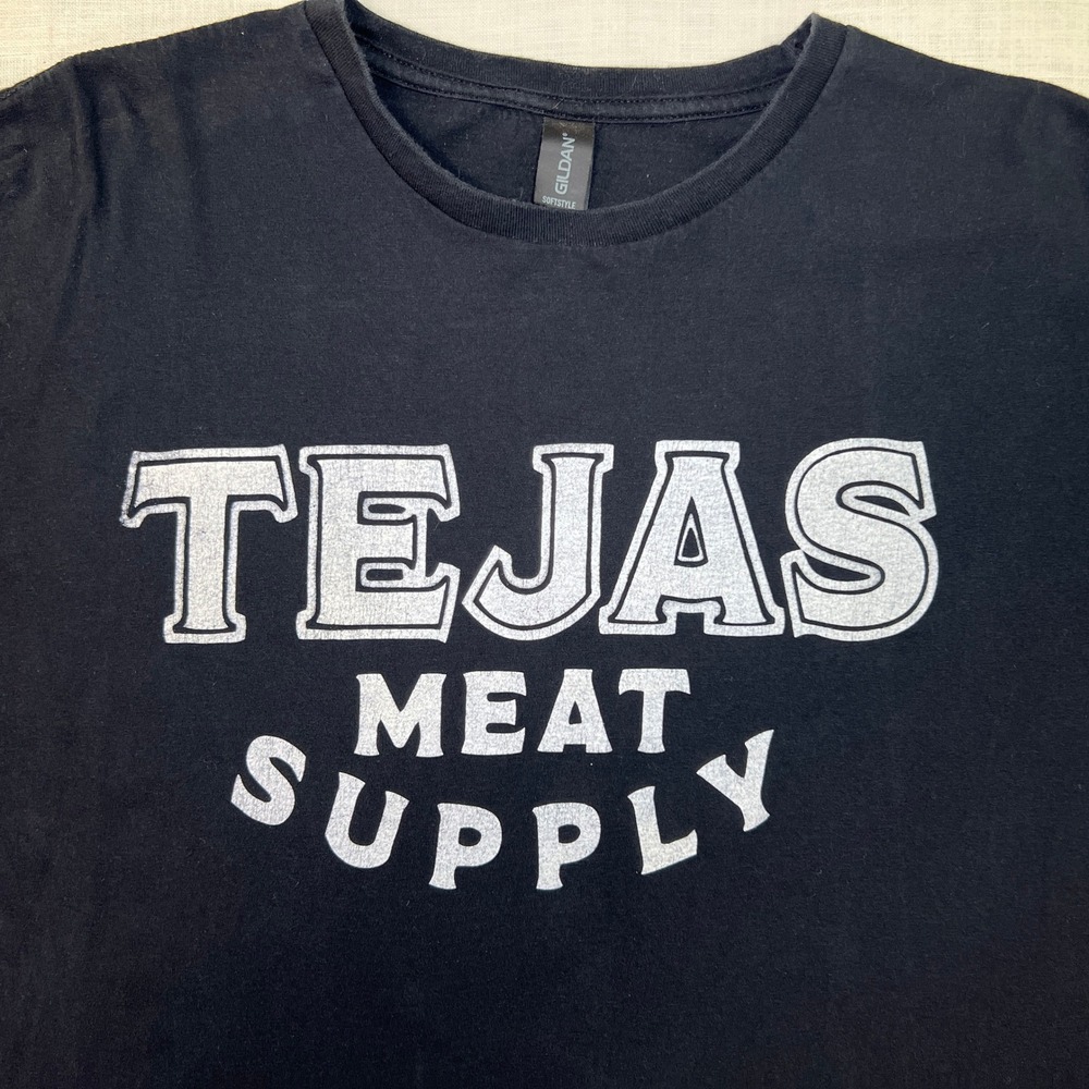 Texas BBQ‎ Tejas Meat Supply Mens XL Shirt Black Graphic Tee SHORT SLEEVE Austin